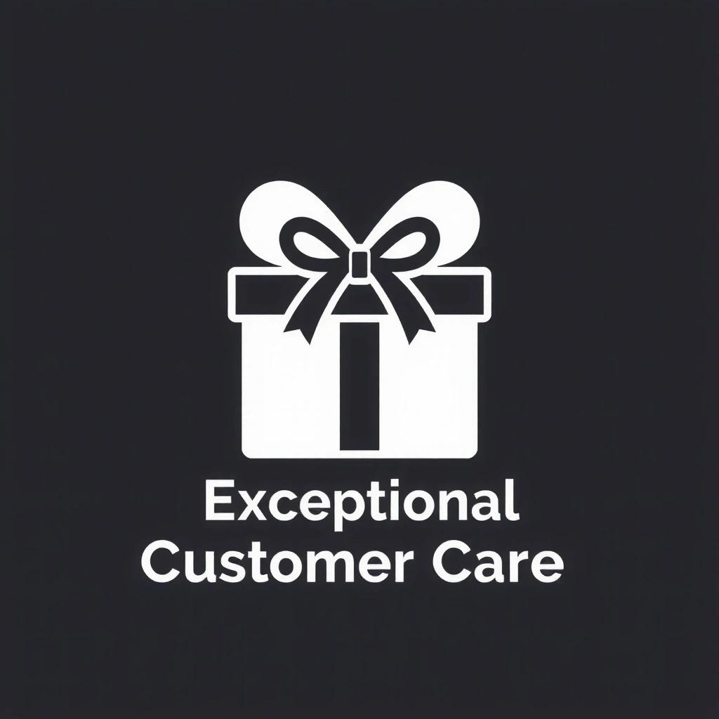 A gift box with a ribbon, symbolizing customer care and delightful surprises.