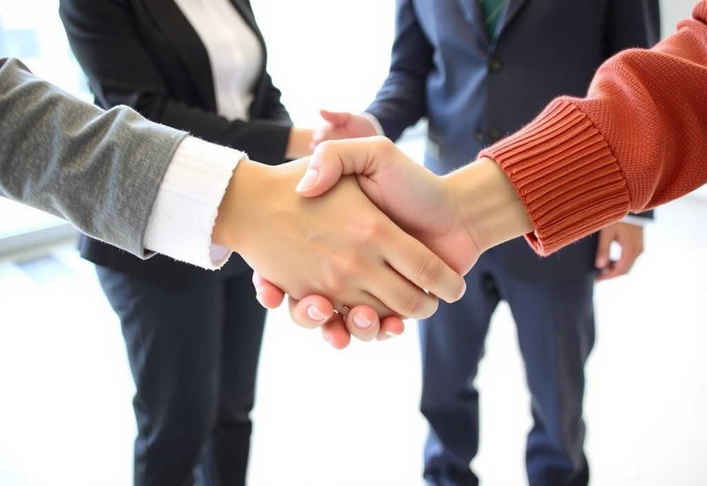 Hand shaking, symbolizing agreement